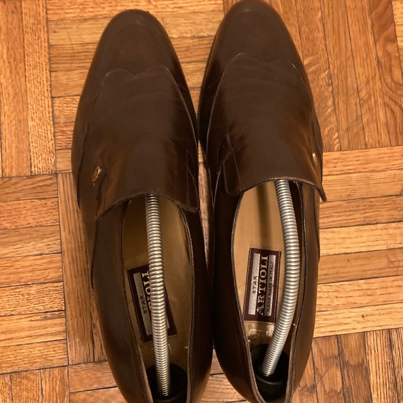 Artioli Classic Brown Leather Slip-On Dress Shoes Aritoli Brown Leather Slip on Dress Shoes Men main image 4
